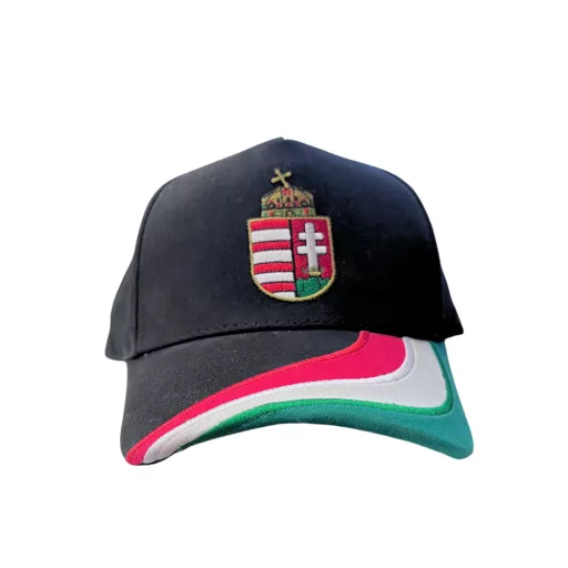 Magyarország baseball sapka fekete trikolor hímzett címerrel