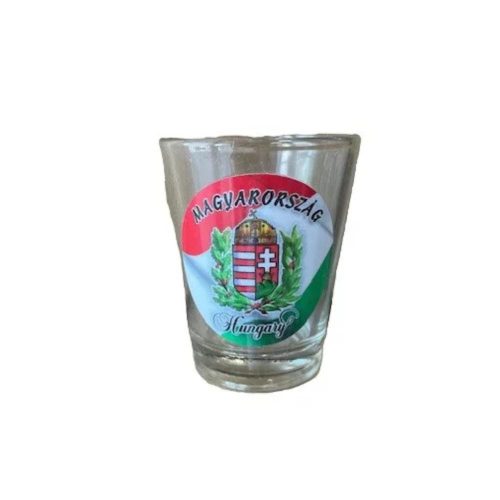 Magyarország stampedlis pohár trikolor címeres koszorús