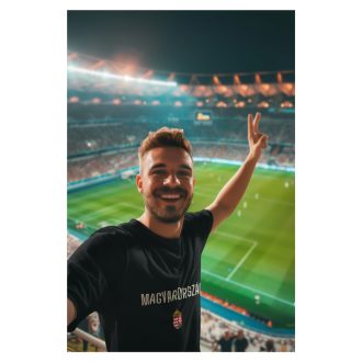 Magyarország póló felnőtt címeres fekete