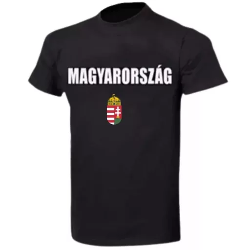 Magyarország póló felnőtt címeres fekete