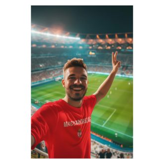 Magyarország póló felnőtt címeres piros