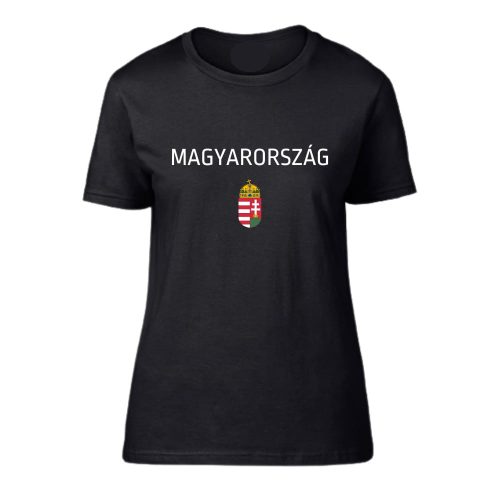 Magyarország póló felnőtt címeres Női fekete