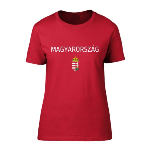Magyarország póló felnőtt címeres Női piros