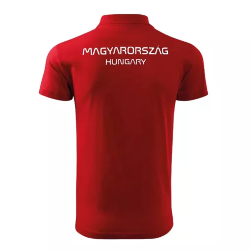 Magyarország póló felnőtt címeres galléros piros