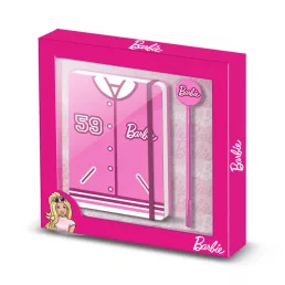  BARBIE rózsaszín napló + toll szett - 22.4cm X 23.2cm X 2.2cm
