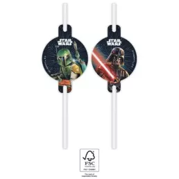4db Papír szívószál STAR WARS GALAXY