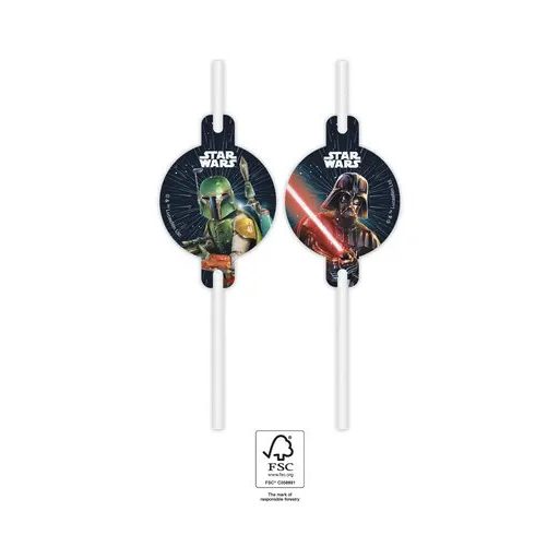 4db Papír szívószál STAR WARS GALAXY