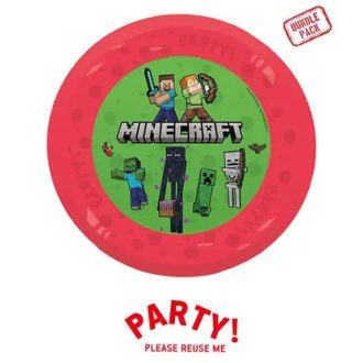 4db újrafelhasználható bulitányér 21cm MINECRAFT