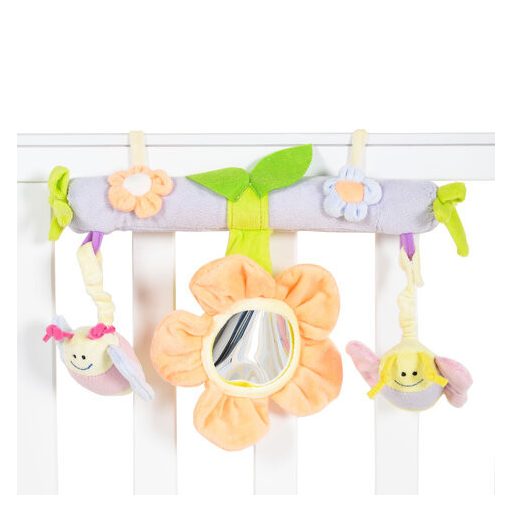 MONI Műanyagjáték kiságyra tehető színes játék virágos