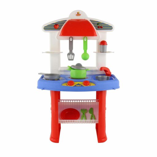 Polesie toys kis konyha jana edényekkel 49cm piros/kék