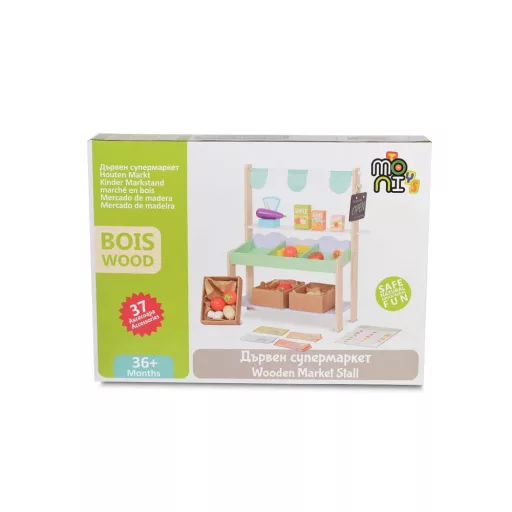Moni toys fajáték fa szupermarket szett 50x45x21cm