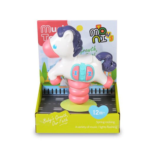 MONI Műanyagjáték zenélő, világító póni