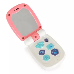   Moni toys műanyag baby kinyitható gombos telefon fehér/pink