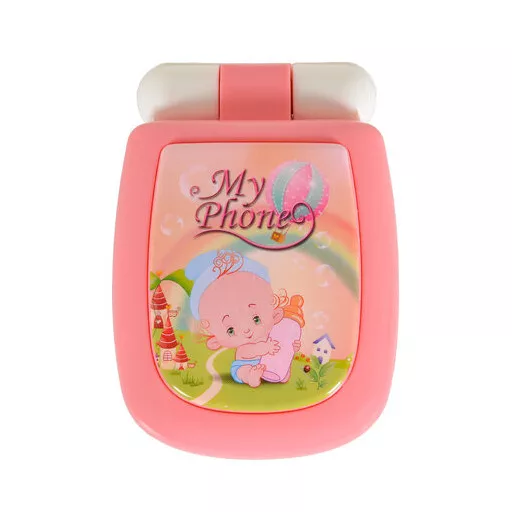 Moni toys műanyag baby kinyitható gombos telefon fehér/pink