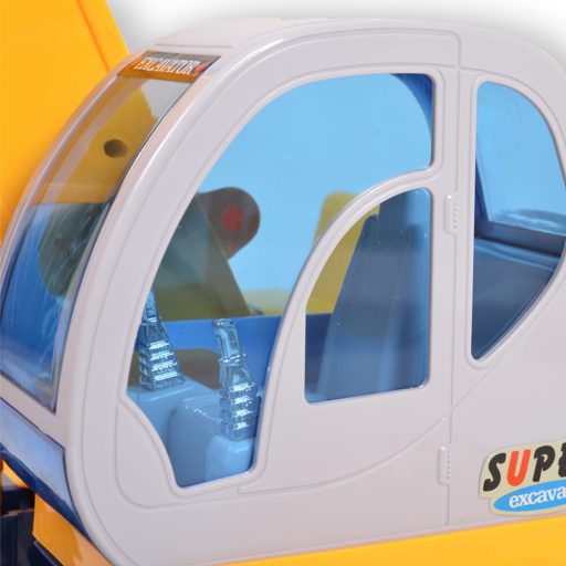 Moni toys excavator ráülős kanalas munkagép sárga