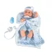 MONI Baba 36 cm-es fiú, takaróval, cumisüveggel vkék