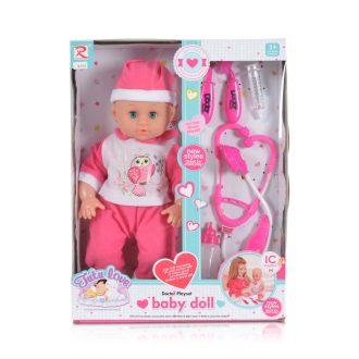 MONI Baba 36cm doktor szett pink