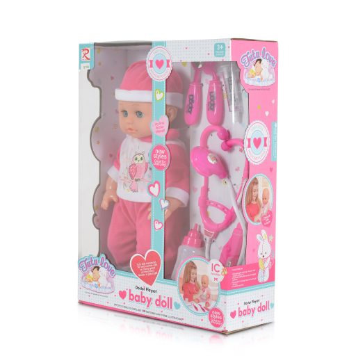 MONI Baba 36cm doktor szett pink