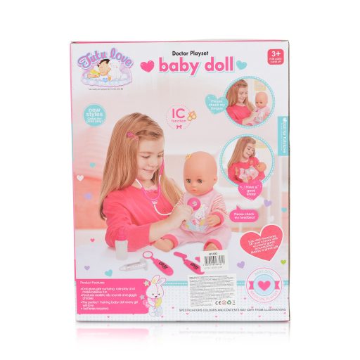 MONI Baba 36cm doktor szett pink