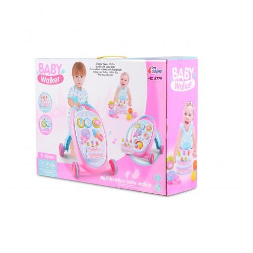 MONI Music baby walker járássegítő sütis pink