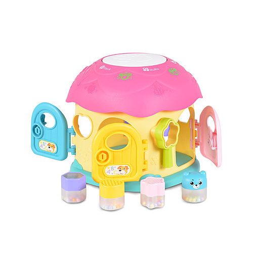 Műanyagjáték gombaház formaberakó pink