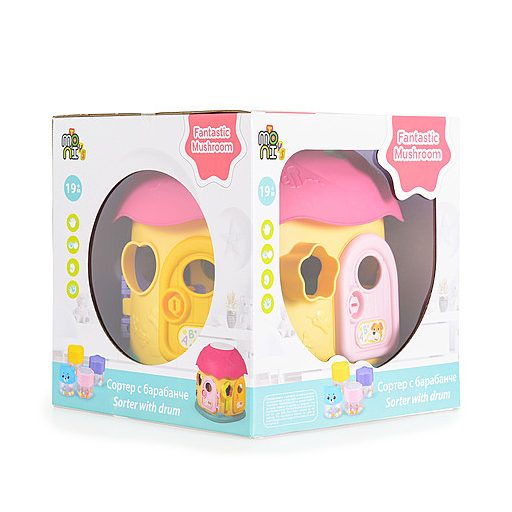 Műanyagjáték gombaház formaberakó pink