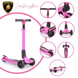   BYOX Lamborghini roller 3 kerekű, összecsukható, 50 kg-ig pink