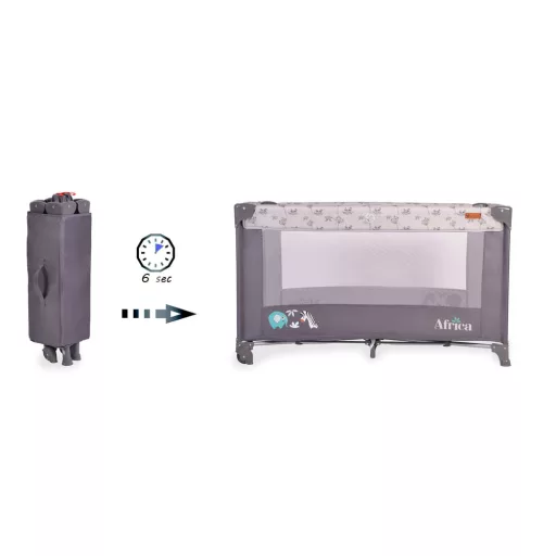 Cangaroo africa 1 szintes utazóágy 14 kg-ig szürke