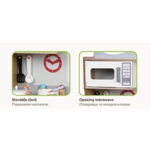 Moni toys fajáték fa kiskonyha 15db