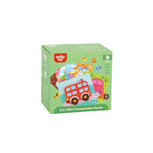 Tooky toy fapuzzle 6in1 mini járművek