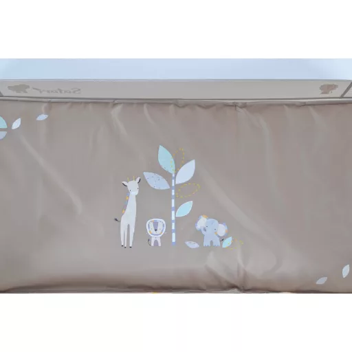 CANGAROO Safari utazóágy 1 szintes, zippes kibújóval, állatmintás bézs
