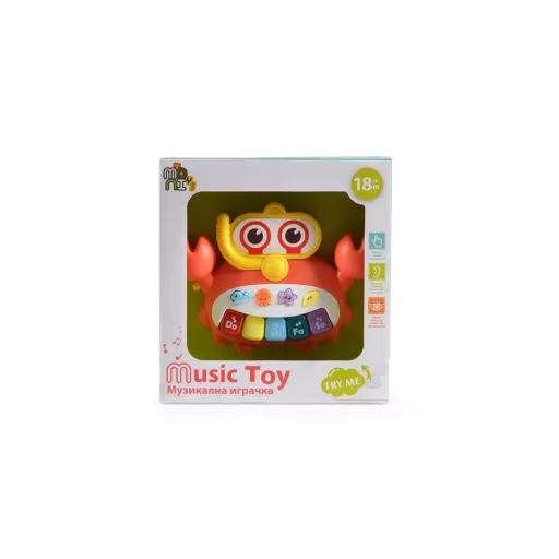 Moni toys műanyagjáték zenélő rák narancs