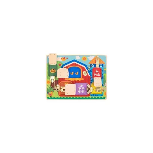 CANGAROO Tooky toy reteszes montessori fa tábla tk044