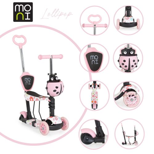Moni lollipop roller üléssel katicás pink