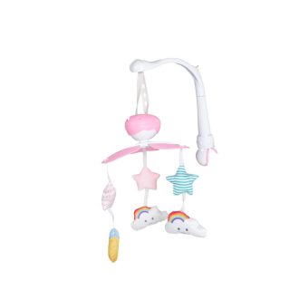 MONI Moon zenélő forgó kiságyra holdas, textil/plüss