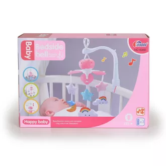 MONI Moon zenélő forgó kiságyra holdas, textil/plüss