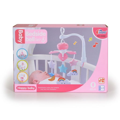 MONI Moon zenélő forgó kiságyra holdas, textil/plüss