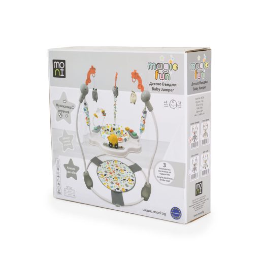 Moni magic fun baba ugráló pasztel játékkal szürke