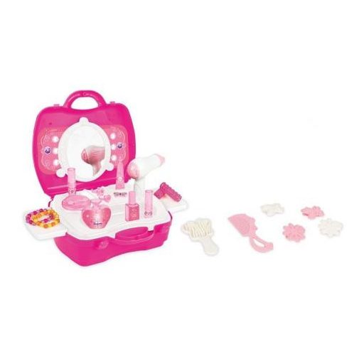 Pilsan fodrász szett babáknak bőröndben pink