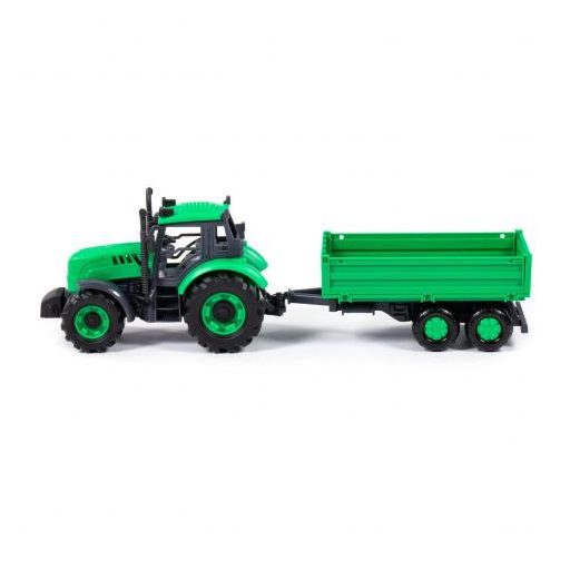 Polesie toys lendkerekes traktor dönthető utánfutóval zöld