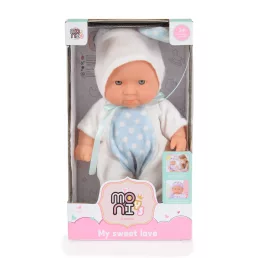 Moni toys baba 20 cm 6126 fehér/kék