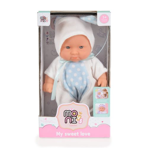 Moni toys baba 20 cm 6126 fehér/kék