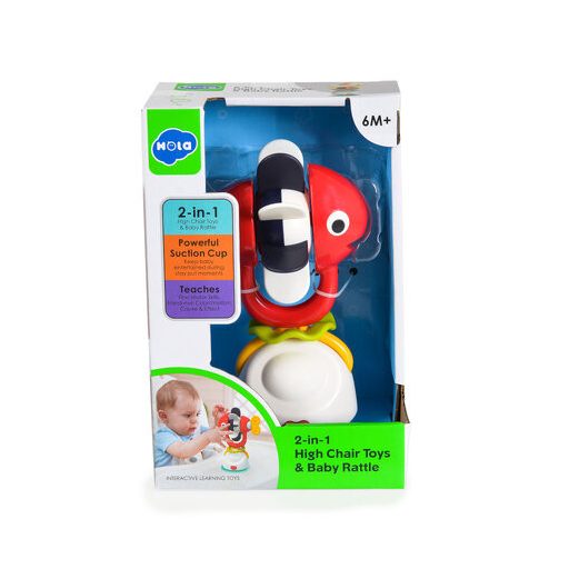 Hola játék etetőszékre 2in1 rágóka piros hal