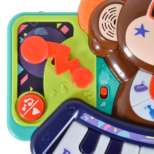 Hola bébijáték, majom, zenélő, világító gombokkal és mikrofonnal