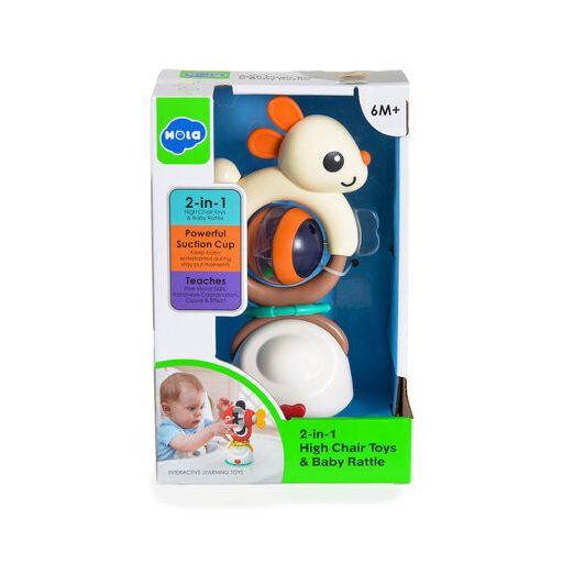 Hola játék etetőszékre 2in1 rágóka bézs nyúl