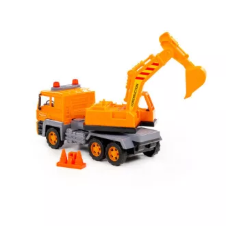 Polesie excavator 2in1 teherautó és homlokrakodó narancs