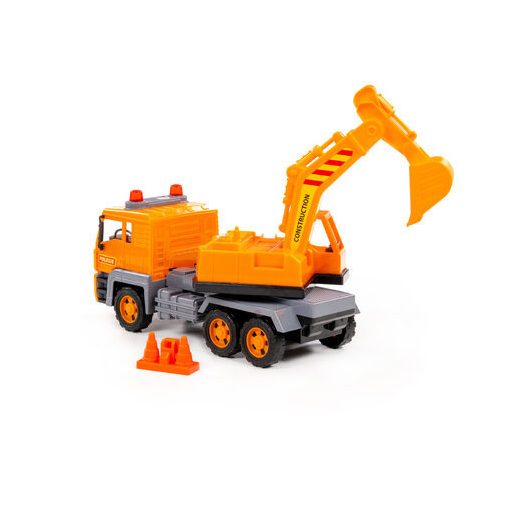 Polesie excavator 2in1 teherautó és homlokrakodó narancs