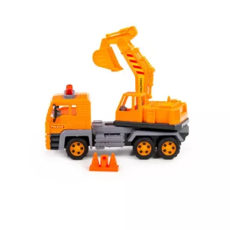 Polesie excavator 2in1 teherautó és homlokrakodó narancs