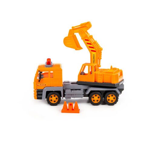 Polesie excavator 2in1 teherautó és homlokrakodó narancs