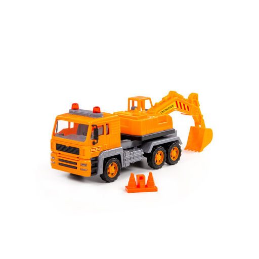 Polesie excavator 2in1 teherautó és homlokrakodó narancs